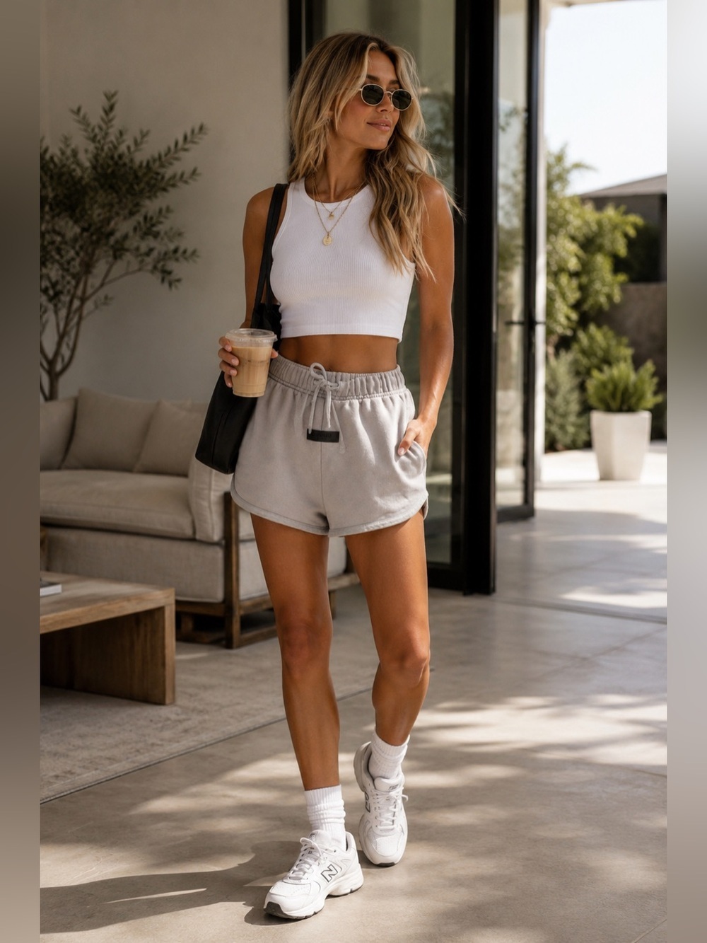 Fear of God Essentials Fleece Dolphin Sweat Shorts Small Beige